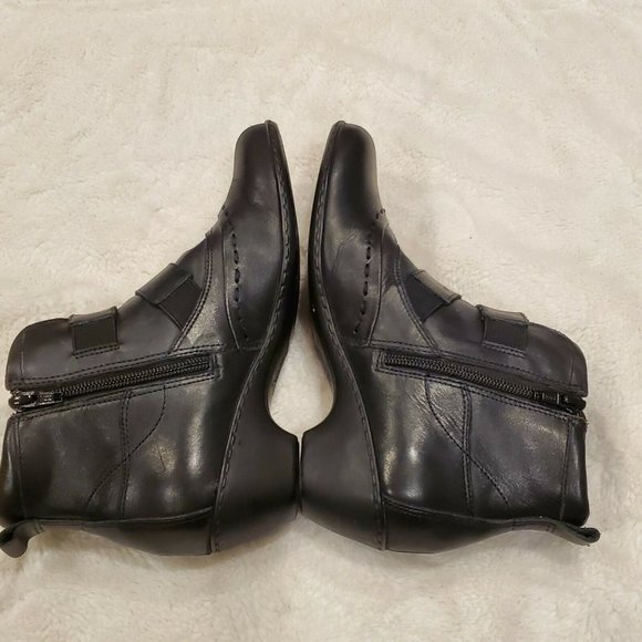 Walking Cradle Black Heeled Boots Booties Leather - Picture 6 of 12